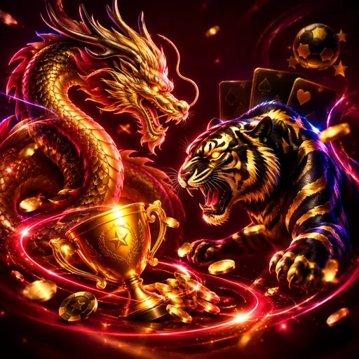 Mesa de dragon tiger com uma carta de cada lado